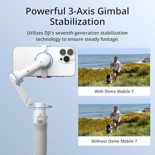 DJI Osmo Mobile 7 Gimbal Stabilizer for iPhone & Android, 3-Axis Smartphone Stabilizer