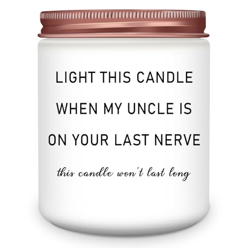 Funny Lavender Scented Candle for Aunt - Light This When My Uncle Is On Your Last Nerve - Gift Idea for Mothers Day, Birthday, Christmas, Wedding