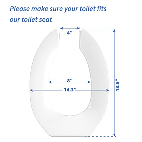 CcBello Commercial Elongated Heavy Duty Open Front Toilet Seat 1-Pack Without Cover