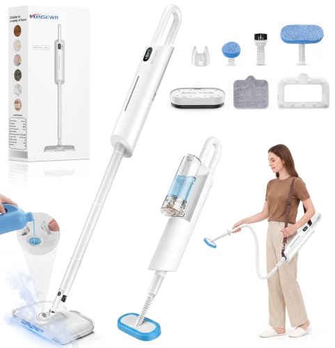 Mxnsewr 13-in-1 Steam Mop with Detachable Handheld Cleaner, Adjustable & Aromatherapy