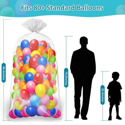 2 Pack Extra Large Balloon Bags for Transport ? 98.4 x 59 Inches Durable Balloon Bag, Waterproof & Tear-Resistant, Giant Clear Plastic Bag for Party, Birthday,Wedding, Event Supplies