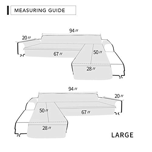 Easy-Going Large Reversible L-Shape Sectional Couch Cover for Pets - Dark Gray