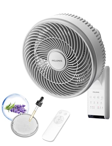 Pelonis 12-Inch Indoor Oscillating Wall Mount Fan with Remote - White, 1 Pack