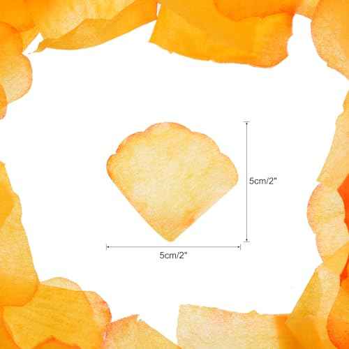 MECCANIXITY Silk Artificial Flower Rose Petals, Yellow, Orange Wedding Faux Flowers 2 Inch x 2 Inch for Wedding Centerpieces, Party Decoration Pack of 1200