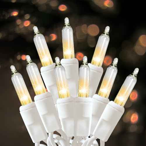Christmas Lights 100 Count Clear Christmas Tree String Lights with White Wire for Outdoor Indoor Christmas Decorations Wedding Decorations Valentines Day Decor,UL Certified (21feet)
