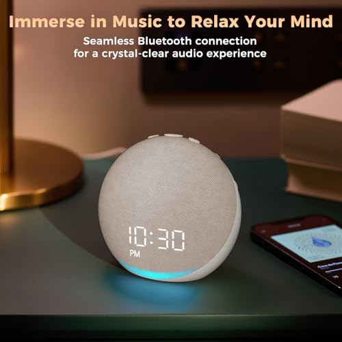 Acedeck Putty Sound Machine Alarm Clock with 25 Sleep Sounds & Night Light