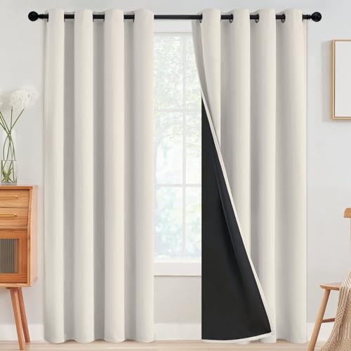 Blackout Room Darkening Curtains - 52"W x 96"L Pair, Light Blocking, Living Room & Bedroom