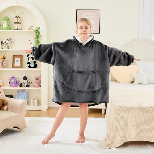 Moinlizy Blanket Hoodie for Kids Oversized Hooded