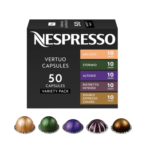 Nespresso Vertuo, Discovery Variety Pack, 50-Count Coffee and