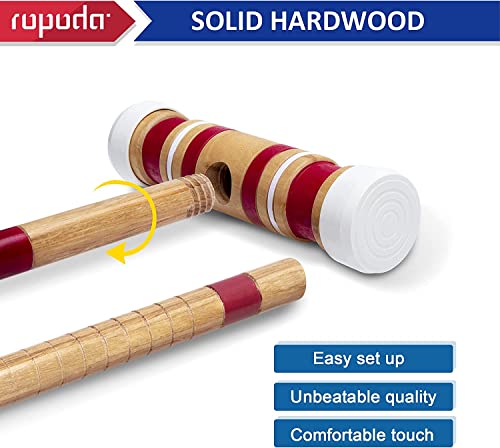 ROPODA 28-inch Six-Player Croquet Set Outdoor Lawn Game for Adults & Kids