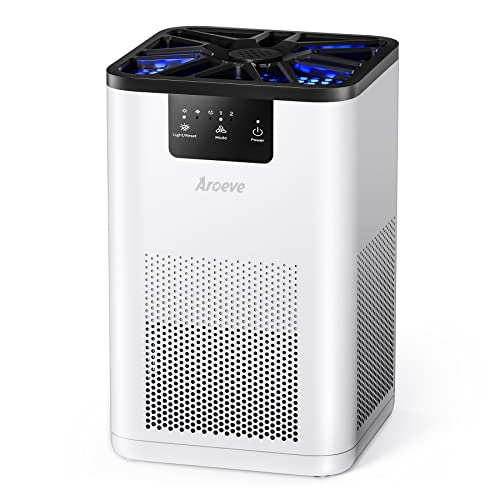 AROEVE White Air Purifier with Aromatherapy, Sleep Mode, 215 sq ft - MK06A