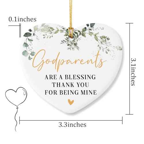 Best Gifts for Godparents Thank You for Being Mine Godparents Gifts Ideas Godparent Gift from Godchild Birthday Gift for Godparent Christmas Tree Decoration Ceramic Heart Ornament