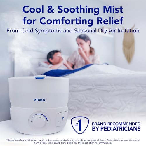 Vicks EasyCare Top Fill Cool Mist Humidifier for Bedrooms, Filter-Free