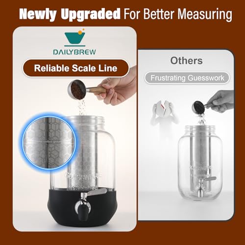 1 Gallon Cold Brew Coffee Maker with Stainless Steel Filter & Spigot