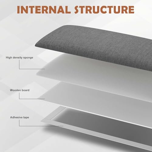 Queen Fabric Dark Grey Wall Mounted Headboard Peel and Stick Panels - IFNOW Variation
