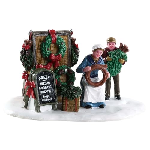 Lemax Handmade Christmas Village Wreaths - Holiday Decor, Artisan Design