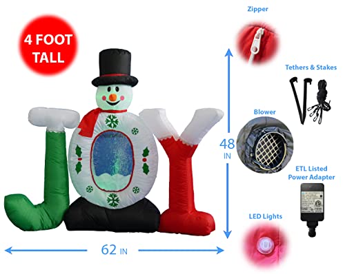 Christmas Inflatable Snowman & Snow Globe Decorations Bundle - Indoor Outdoor Holiday Party Decor