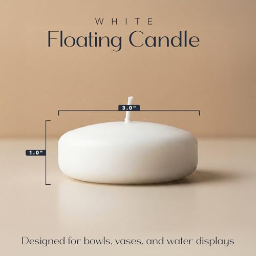 Floating Candles 3 Inch White Pack of 36 Unscented Wax Discs - Long Burn Time