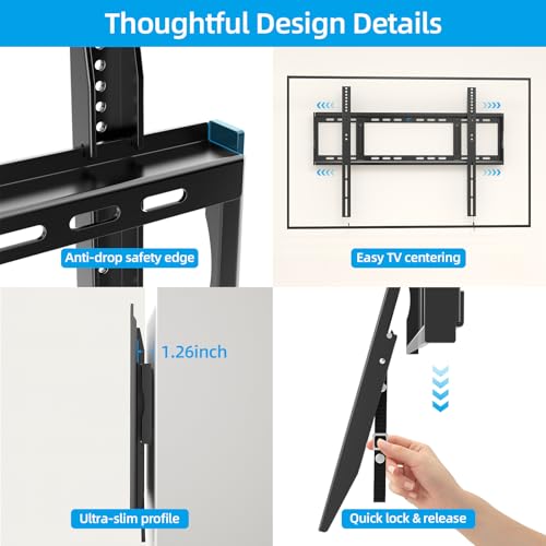 HOME VISION Heavy Duty Fixed TV Wall Mount 48-120 Inch Model 8801/ Supports Up to 264 lbs