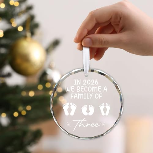 We Became a Family of Three 2026 Baby Ornament – New Parents Gift from Wlesinzt