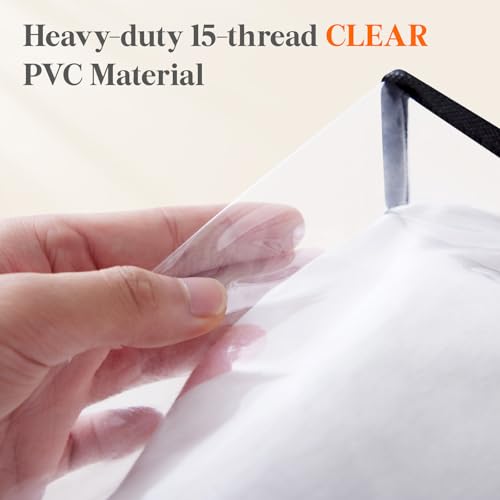 60L Clear Clothes Storage Bags - Foldable Garment & Blanket Organizer - Heavy-Duty PVC, Transparent, Reinforced Handles - Lifewit 4 Pack