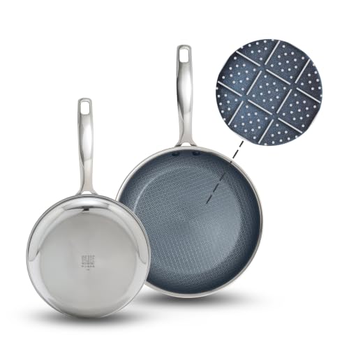 Blue Diamond Hybrid 2 Piece (8"&10") Stainless Steel Nonstick Fry Pan