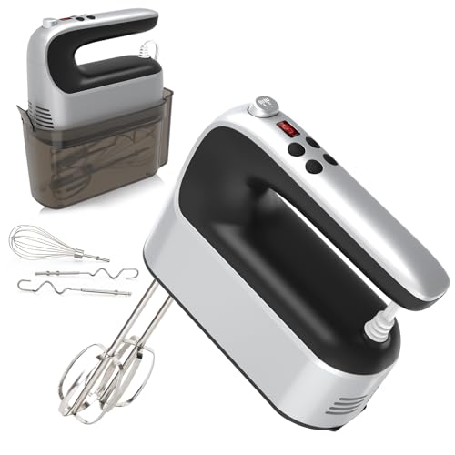 Yomelo 9-Speed Digital Hand Mixer Electric, 400W Powerful DC Motor,