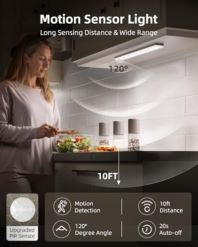 EZVALO 9 Inch Rechargeable Under Cabinet Lights 6 Pack with Charging Station and Remote