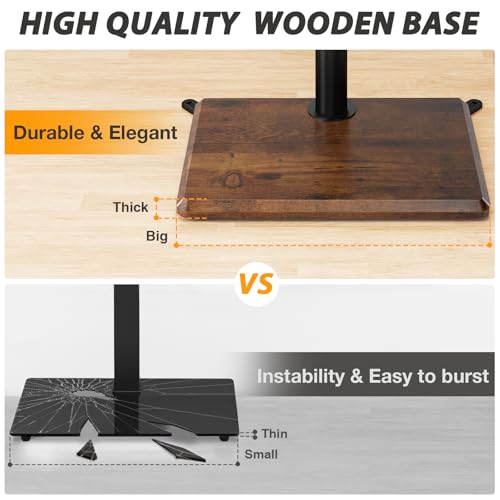 TVON Floor TV Stand with Power Outlet for 32-65 Inch TVs - Black & Walnut