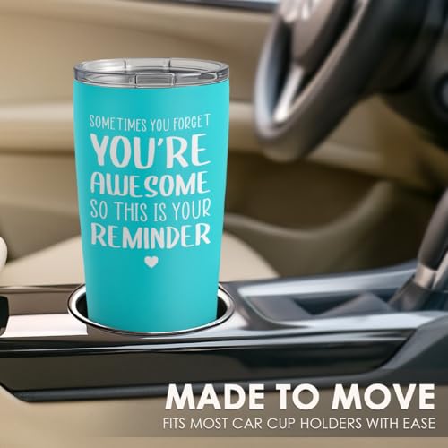 SANDJEST Sometimes You Forget That You’re Awesome Tumbler Gift Set - Inspiration 1, 20oz Insulated Travel Mug