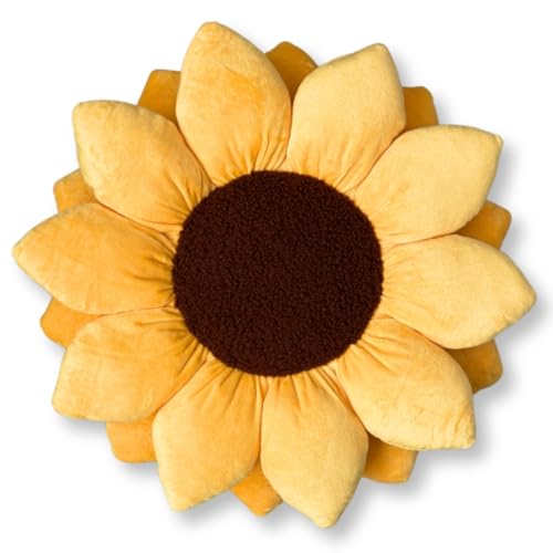 Sunflower Pillow - Golden Yellow 20x20 Inch Decorative Throw Pillow - Green Philosophy Co.