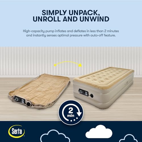 Twin Raised Air Mattress with Never Flat Pump - Luxury Inflatable Bed with Auto-Firmness