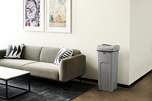 Square Trash Can with Swing Top Lid - 23-Gallon Outdoor Waste Container