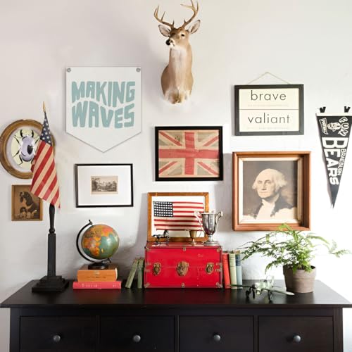 Lacama Surf Decor,Coastal Beach Room Decor Aesthetic, Making Waves Linen Banner Wall Hanging Banner Flag Decor for Coastal Surfer Room Bedroom Beach Decorations