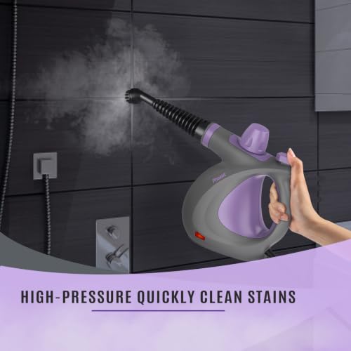 Pressurized Handheld Multi-Surface Steam Cleaner with 12 Accessories - Purple