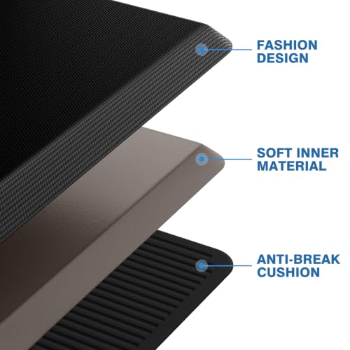 1-Inch Thick Anti-Fatigue Kitchen Mat 2-Piece Set Black 20 x 32 + 20 x 94.5 Inches