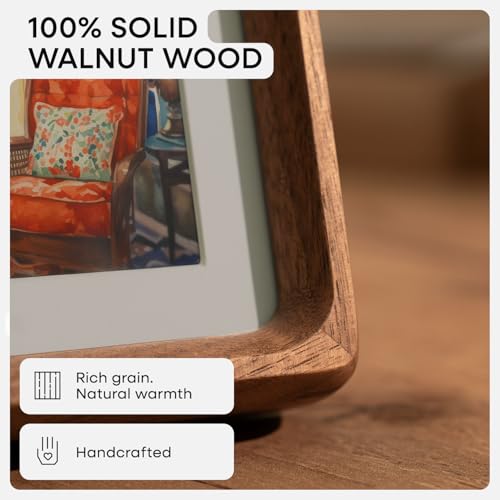Homeforia Walnut 24x30 Mortise & Tenon Picture Frame with 18x24 Mat and Glass