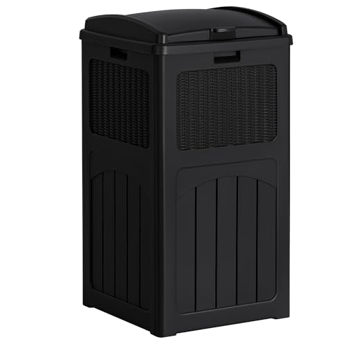 Flamaker 30 Gallon Trash Can, Resin Outdoor Garbage Can with Lid