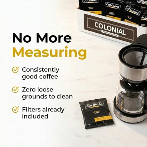 Dark Roast Coffee Filter Packs - 0.5oz, 150 Count for 4-Cup Coffee Makers - Hotel-Style Pre-Ground Coffee