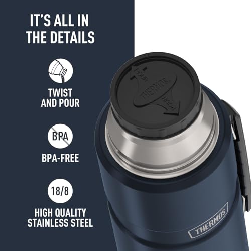 THERMOS Stainless King Vacuum-Insulated Beverage Bottle 68oz Midnight Blue
