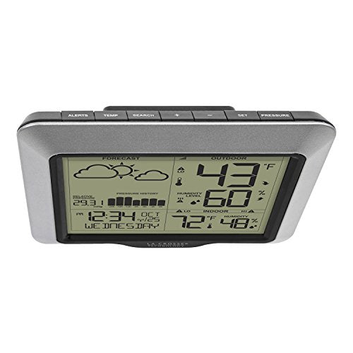 La Crosse Technology Modern Wireless Barometric Weather Station with WWVB Time, 330ft Range
