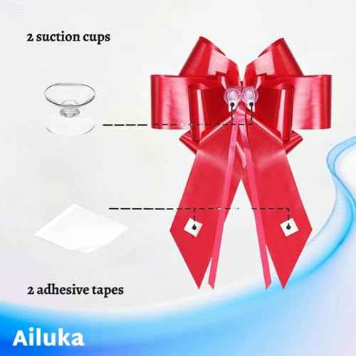 Big Red Car Bow(30 inch, 1 Pack) - Large Christmas Bow, Giant Bow for Car, Wreath, Present, Christmas Decoration, Wedding, Anniversary, Party, Birthday, Housewarming.