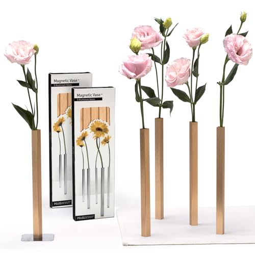 Magnetic Bud Vase Set - Modern Aluminum Table Centerpieces for Home & Events