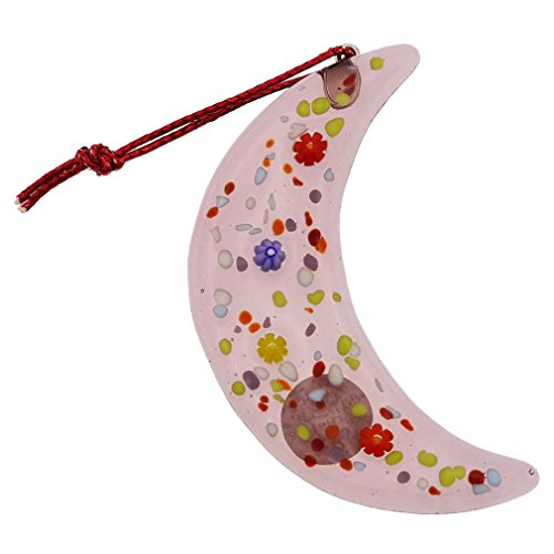 Murano Glass Moon Christmas Ornament - Handmade Italian Purple Decor