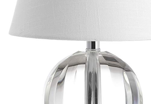 Jonathan Y 16-Inch Crystal Ball LED Table Lamp - Clear Glass, Elegant Home Decor