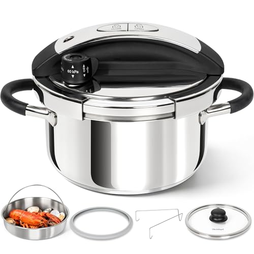 MICHELANGELO 3.2QT Stainless Steel Stovetop Pressure Cooker - Variance 3.2 Quarts