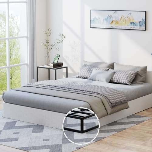 King Size Box Spring 9 Inch Heavy Duty Metal Mattress Foundation with Fabric Cover - Easy Assembly, 3000 lbs Capacity
