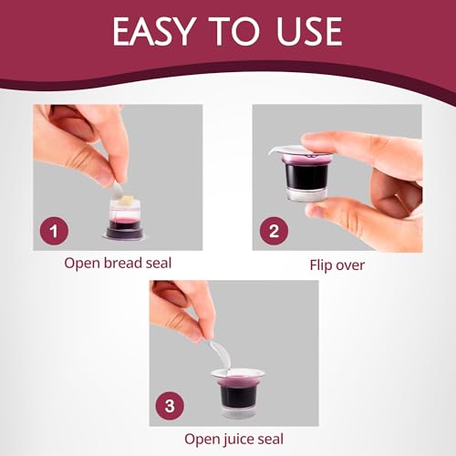 Prefilled Communion Cups & Wafer Set - 100 Count, No Sugar, Non-GMO