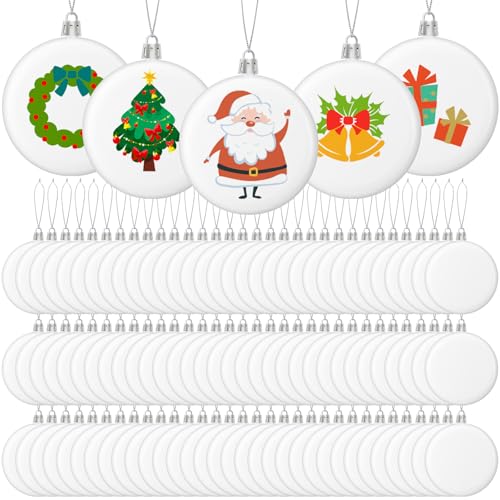 100 Pcs 4 Inch White Matte Christmas Ornament Balls - DIY Holiday Decor