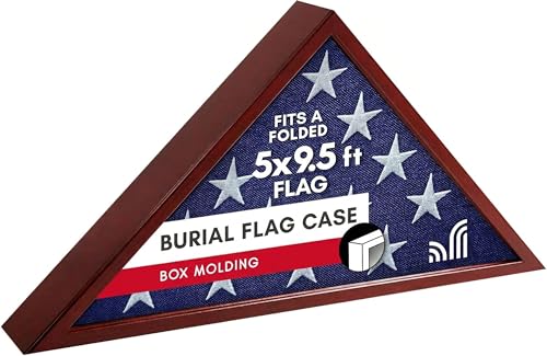 Americanflat 5x9.5' Mahogany Burial Flag Display Case for Wall or Tabletop – Memory Tribute